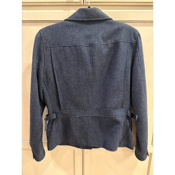 Women's Lauren Ralph Lauren 100% Lambswool Smokey Blue Full Zip Jacket Size 8 - Picture 5 of 6